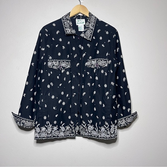 Quaker Factory Embroidered Beaded Handkerchief Jacket - Picture 3 of 9